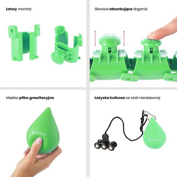HHW01 Hula Hop Green Z Wypustkami I Obciążnikiem HMS, 14 zdjęcie