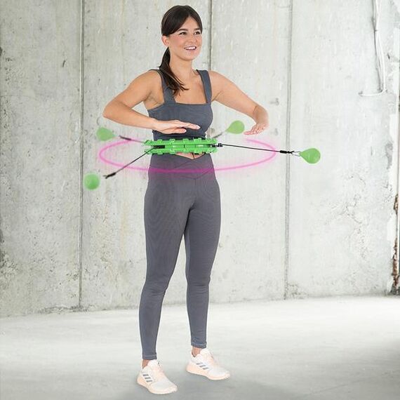 HHW01 Hula Hop Green Z Wypustkami I Obciążnikiem HMS, 7 zdjęcie