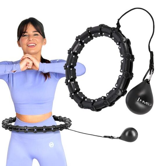 HHW02 Hula Hop Black Z Wypustkami I Obciążnikiem HMS, 2 zdjęcie