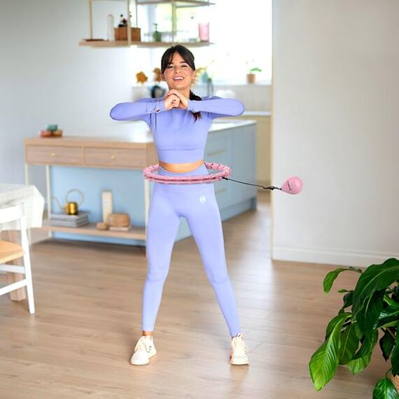 HHW02 Hula Hop Light Pink Z Wypustkami I Obciążnikiem HMS, 4 zdjęcie