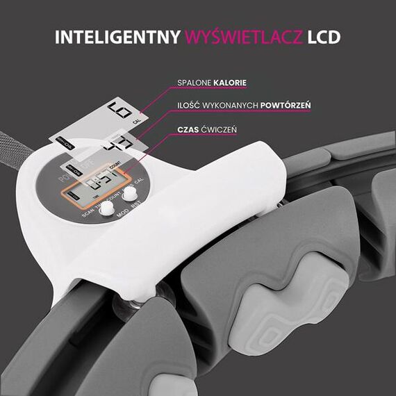 HHW06 Hula Hop Black Z Wypustkami I Obciążnikiem + Licznik HMS, 11 zdjęcie