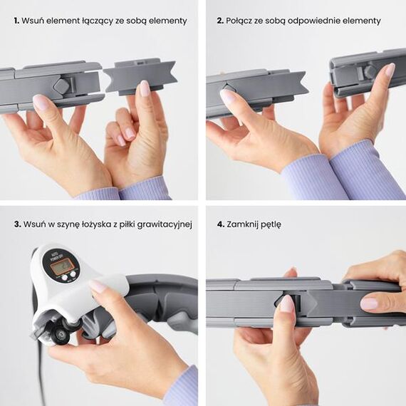 HHW06 Hula Hop Black Z Wypustkami I Obciążnikiem + Licznik HMS, 8 zdjęcie