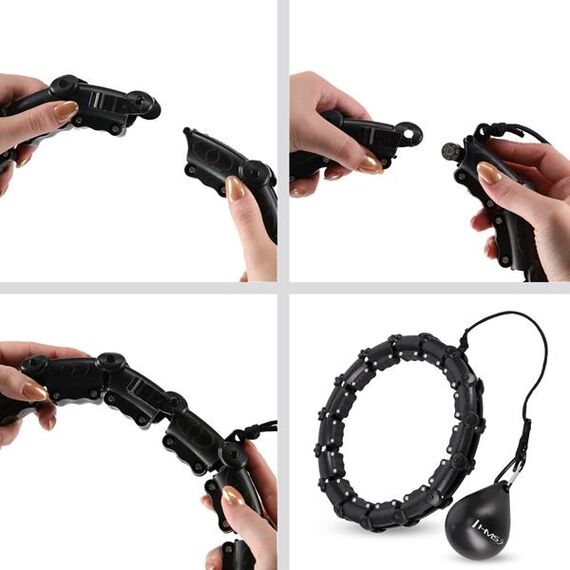 HHW11 Plus Size Hula Hop Black Z Wypustkami I Obciążnikiem HMS, 16 zdjęcie