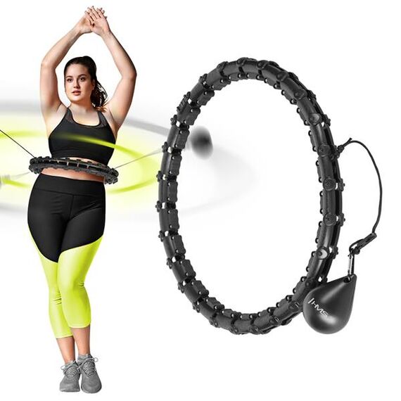 HHW11 Plus Size Hula Hop Black Z Wypustkami I Obciążnikiem HMS, 3 zdjęcie