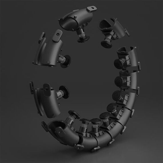 HMS HHW12 Plus Size Hula Hop z Wypustkami i obciążnikiem z regulacją, Kolor: czarny, 11 zdjęcie