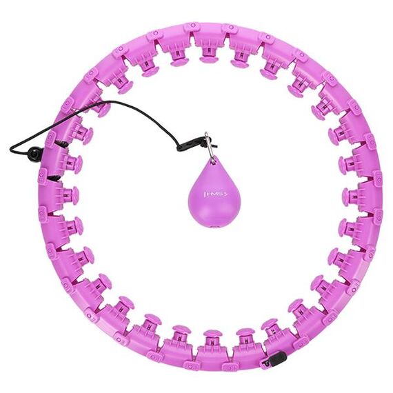 HMS HHW12 Plus Size Hula Hop z Wypustkami i obciążnikiem z regulacją, Kolor: fioletowy