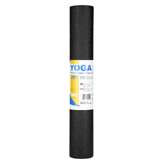 Mata do ćwiczeń fitness i jogi 173x61cm ONE FITNESS YM01 czarna, Kolor: czarny, 2 zdjęcie