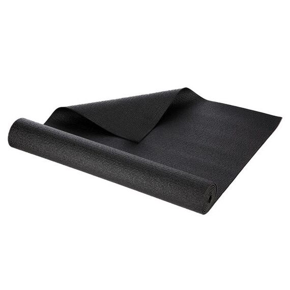 Mata do ćwiczeń fitness i jogi 173x61cm ONE FITNESS YM01 czarna, Kolor: czarny
