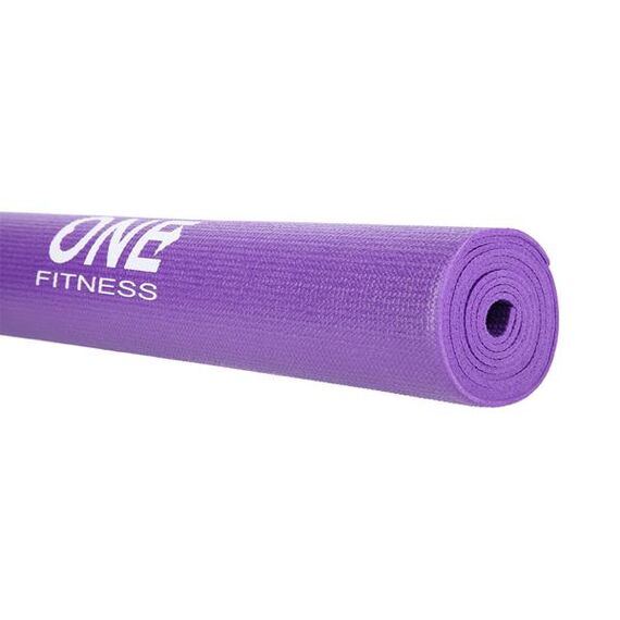 Mata do ćwiczeń fitness i jogi 173x61cm ONE FITNESS YM01 fioletowa, Kolor: fioletowy, 5 zdjęcie