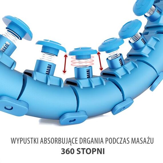 ZESTAW Hula Hop Hhw01 Blue Z Wypustkami I Obciążnikiem + Pas Br163 Red HMS, Kolor: niebieski, 9 zdjęcie