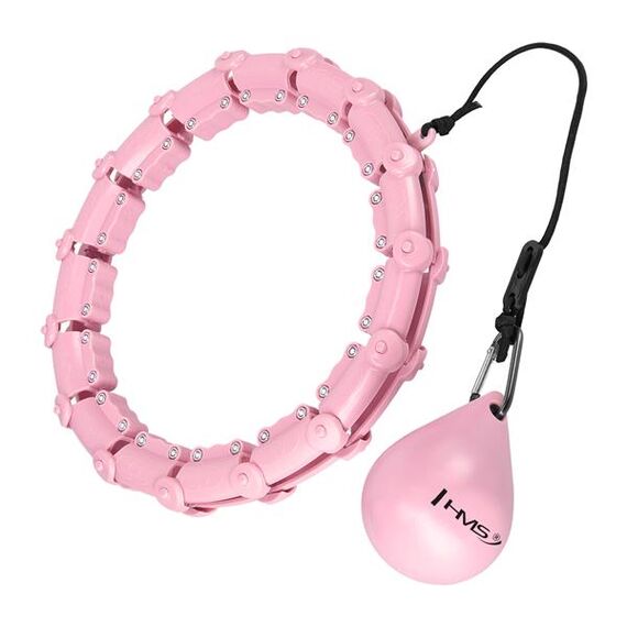 ZESTAW Hula Hop Hhw02 Light Pink Z Wypustkami I Obciążnikiem + Pas Br163 Black HMS, 14 zdjęcie