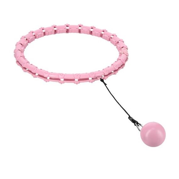 ZESTAW Hula Hop Hhw02 Light Pink Z Wypustkami I Obciążnikiem + Pas Br163 Black HMS, 16 zdjęcie