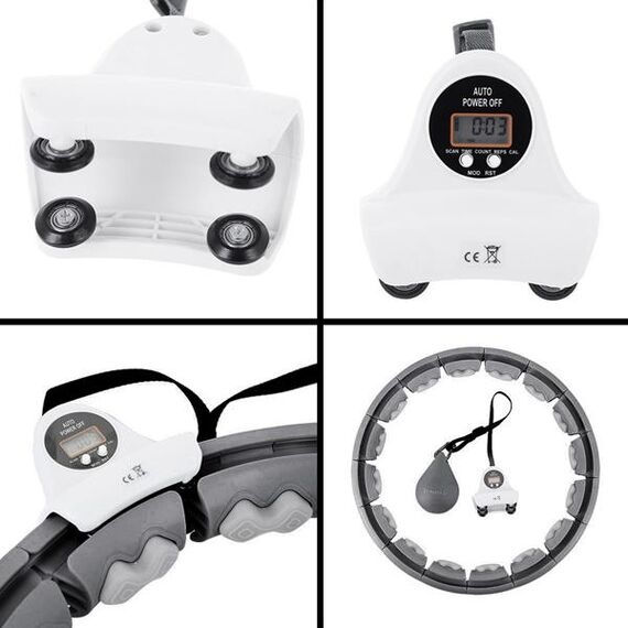 ZESTAW Hula Hop Hhw06 Black Z Piłką Grawitacyjną I Licznikiem + Pas Br163 Black Plus Size HMS, Kolor: czarny, 6 zdjęcie