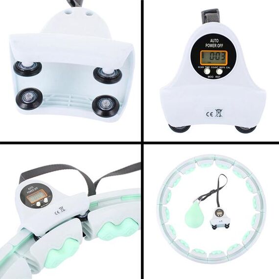 ZESTAW Hula Hop Hhw06 Green Z Piłką Grawitacyjną I Licznikiem + Pas Br163 Black Plus Size HMS, Kolor: zielony/czarny, 11 zdjęcie