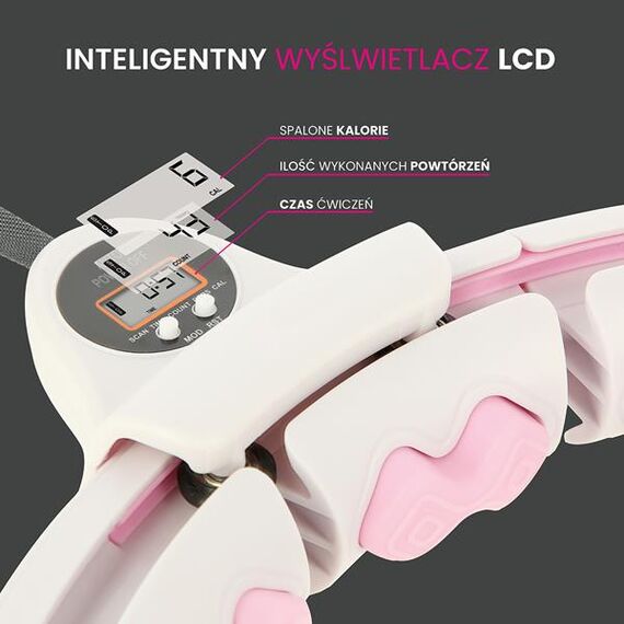 ZESTAW Hula Hop Hhw06 Pink Z Piłką Grawitacyjną i Licznikiem + Pas Br163 Black Plus Size HMS, Kolor: różowy/czarny, 8 zdjęcie