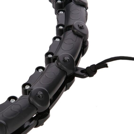 ZESTAW Hula Hop Hhw11 Black Z Wypustkami I Obciążnikiem + Pas Br163 Black Plus Size HMS, 11 zdjęcie