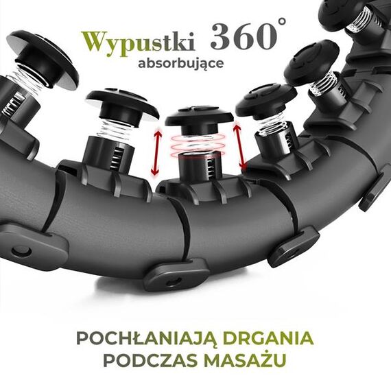 ZESTAW Hula Hop Hhw12 Black Z Wypustkami I Obciążnikiem + Pas Br163 Black Plus Size HMS, 11 zdjęcie