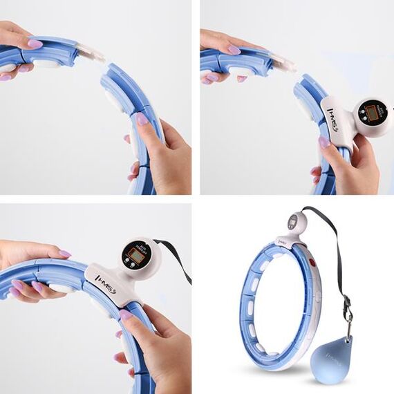 ZESTAW Hula Hop Magnetyczny Blue Hhm15 Z Licznikiem + Pas Br163 Black Plus Size HMS, 17 zdjęcie