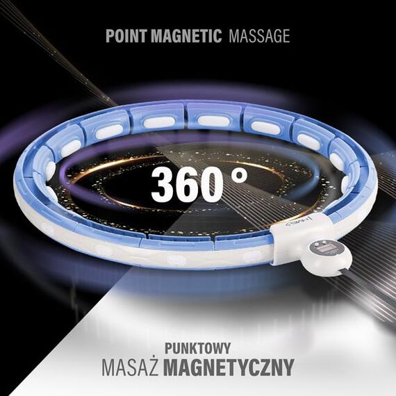 ZESTAW Hula Hop Magnetyczny Blue Hhm15 Z Licznikiem + Pas Br163 Black Plus Size HMS, 6 zdjęcie