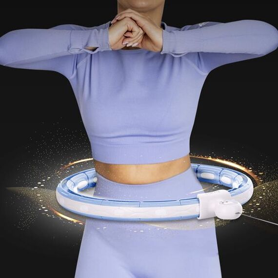 ZESTAW Hula Hop Magnetyczny Blue Hhm15 Z Licznikiem + Pas Br163 Black Plus Size HMS, 7 zdjęcie