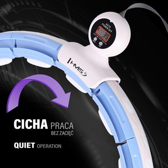Zestaw Hula Hop Magnetyczny Blue Hhm15 Z Licznikiem + Pas Wyszczuplający Br163 Red HMS, 12 zdjęcie