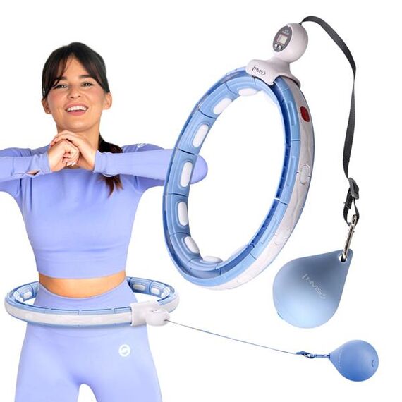 Zestaw Hula Hop Magnetyczny Blue Hhm15 Z Licznikiem + Pas Wyszczuplający Br163 Red HMS, 3 zdjęcie