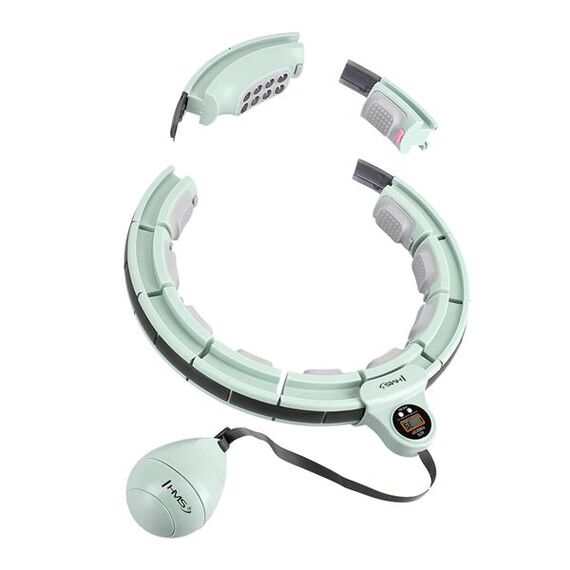 ZESTAW Hula Hop Magnetyczny Green Hhm13 Z Licznikiem + Pas Wyszczuplający Br163 Black HMS, 17 zdjęcie