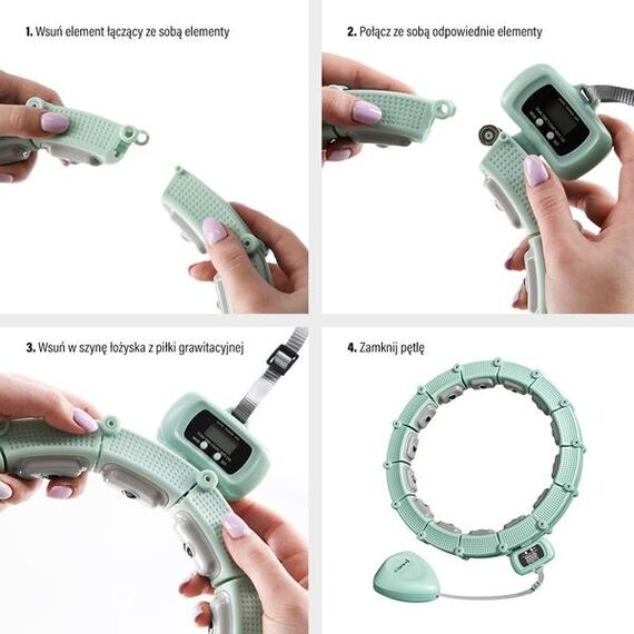 HMS zestaw do odchudzania hula hop fitness z licznikiem  HHM14 + pas neoprenowy BR163, 9 zdjęcie