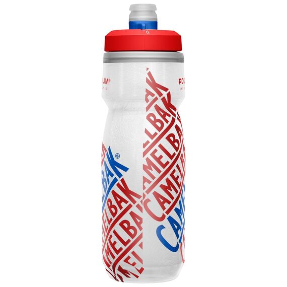 CAMELBAK bidon rowerowy butelka sportowa na wodę 620ml Podium Chill czerwony/biały, Kolor: biały, Pojemność (ml): 620, 4 zdjęcie