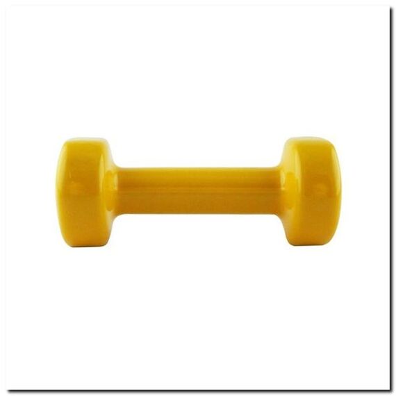 HMS ciężarek zeliwny pokryty winylem 1 kg 17023, Kolor: żółty, 2 zdjęcie