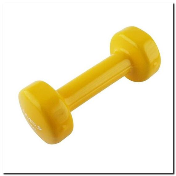 HMS ciężarek zeliwny pokryty winylem 1 kg 17023, Kolor: żółty, 3 zdjęcie