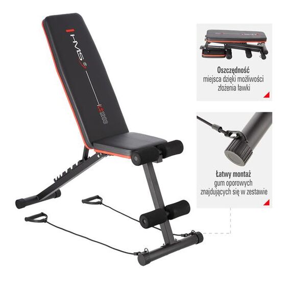 LS1203 Ławka Pod Sztangę Do Ćwiczeń HMS, 4 zdjęcie