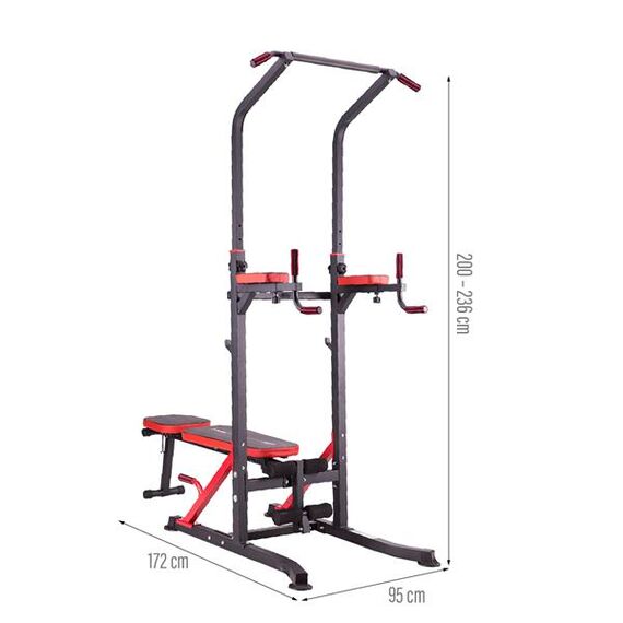HMS poręcz wielofunkcyjna wolnostojąca z ławeczką do ćwiczeń PWL8324, 13 zdjęcie
