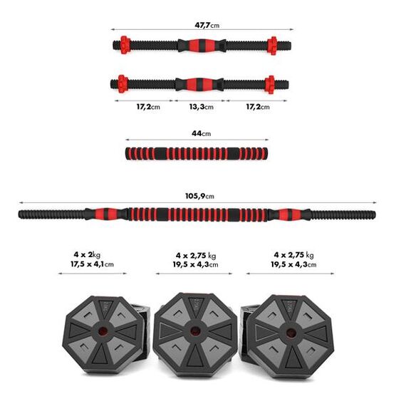 SGC30 Zestaw Sztangielki-Sztanga Kompozyt 30 Kg HMS, 11 zdjęcie