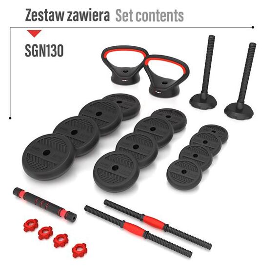 SGN130 Pro Set 6W1 Zestaw Ciężarów 30Kg HMS, 3 zdjęcie