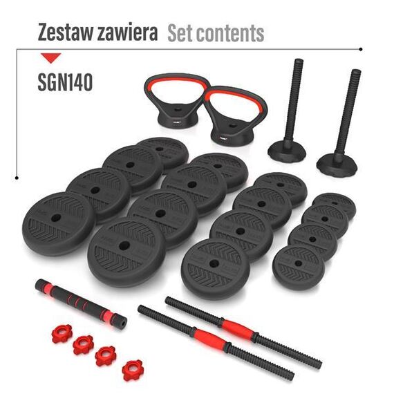 SGN140 Pro Set 6W1 Zestaw Ciężarów 40Kg HMS, 3 zdjęcie
