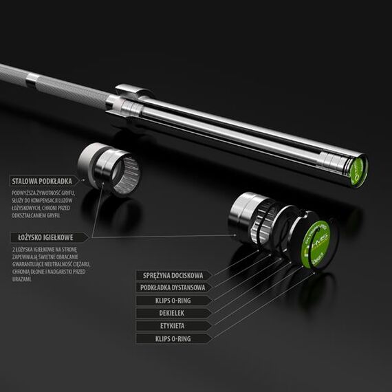 GO685 + Zg1000R Gryf Olimpijski 20Kg 220cm HMS PREMIUM, 12 zdjęcie