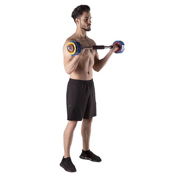 SKC20 Sztangielki-Sztanga W Walizce Kolorowe 2X10Kg HMS, 15 zdjęcie