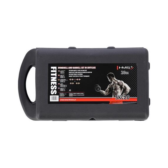 SKC20 Sztangielki-Sztanga W Walizce Kolorowe 2X10Kg HMS, 20 zdjęcie