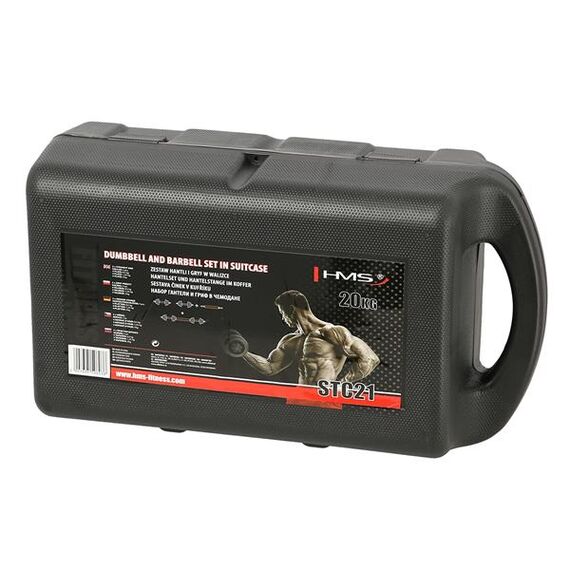 STC21 SZTANGIELKI/SZTANGA W WALIZCE CHROM 2x10KG HMS, 11 zdjęcie