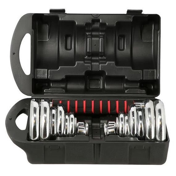 STC21 SZTANGIELKI/SZTANGA W WALIZCE CHROM 2x10KG HMS, 2 zdjęcie