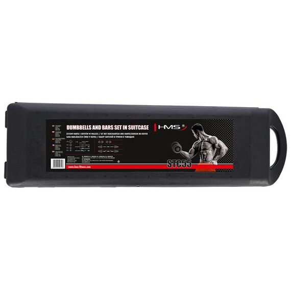 STC55 Sztangielki-Sztanga Prosta I Łamana W Walizce Chrom 55Kg HMS, 3 zdjęcie