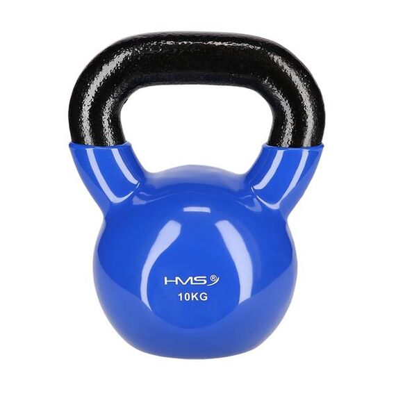 KNV10 Blue Kettlebell Żeliwny Pokryty Winylem HMS, Kolor: niebieski, Waga: 10 kg