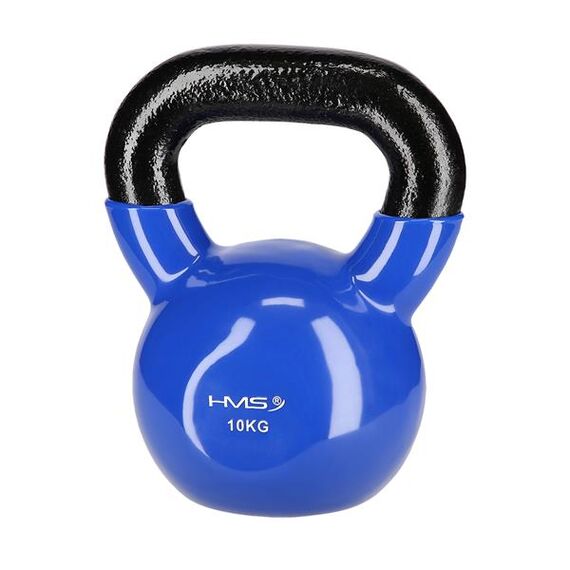 KNV10 Blue Kettlebell Żeliwny Pokryty Winylem HMS, Kolor: niebieski, Waga: 10 kg, 2 zdjęcie