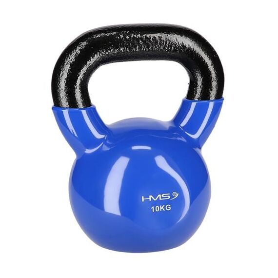 KNV10 Blue Kettlebell Żeliwny Pokryty Winylem HMS, Kolor: niebieski, Waga: 10 kg, 3 zdjęcie