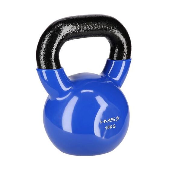 KNV10 Blue Kettlebell Żeliwny Pokryty Winylem HMS, Kolor: niebieski, Waga: 10 kg, 6 zdjęcie