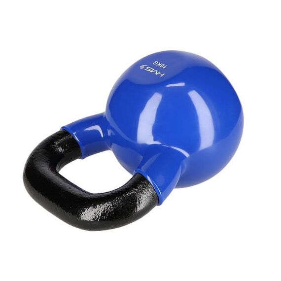 KNV10 Blue Kettlebell Żeliwny Pokryty Winylem HMS, Kolor: niebieski, Waga: 10 kg, 7 zdjęcie
