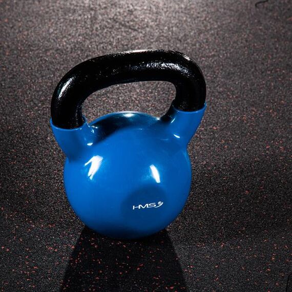 KNV10 Blue Kettlebell Żeliwny Pokryty Winylem HMS, Kolor: niebieski, Waga: 10 kg, 9 zdjęcie