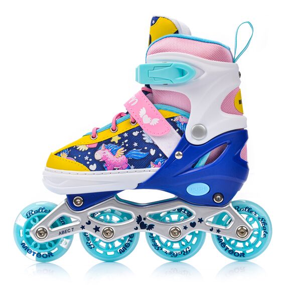 METEOR Rolki regulowane z wymienną płozą 4w1 Painter, Kolor: niebieski/różowy/żółty, Waga: 1.8, Rozmiar: L (38-41), 3 zdjęcie