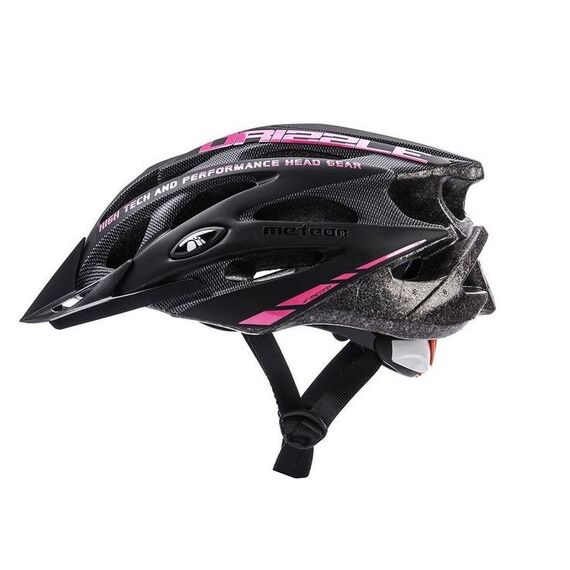 Meteor Kask rowerowy MV29 Drizzle czarno-różowy, Kolor: czarny, Rozmiar: 58-61